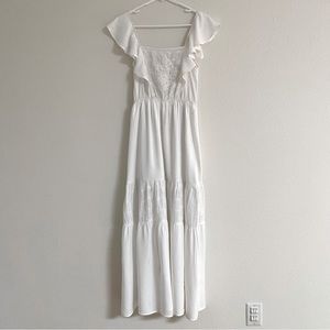 Tiered maxi dress with embroidery detail